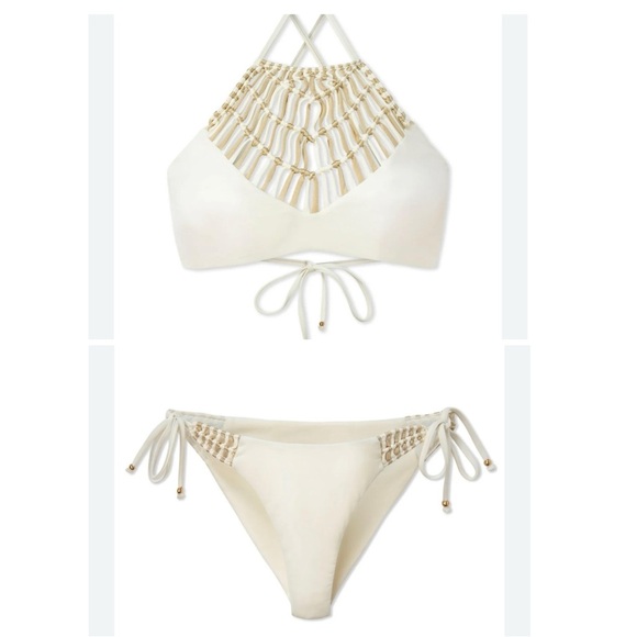 WET Swimwear Riviera Maya lvory Top and Tie Bottoms - Picture 1 of 5